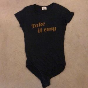 ‘Take it easy’ graphic bodysuit